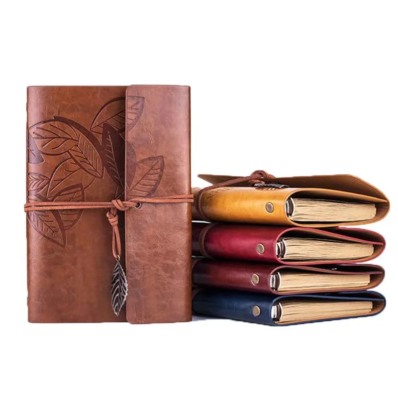 

Retro Notebook PU Leather Travellers Notebook Daily A6 Loose Leaf Binder Notebook Kraft Paper