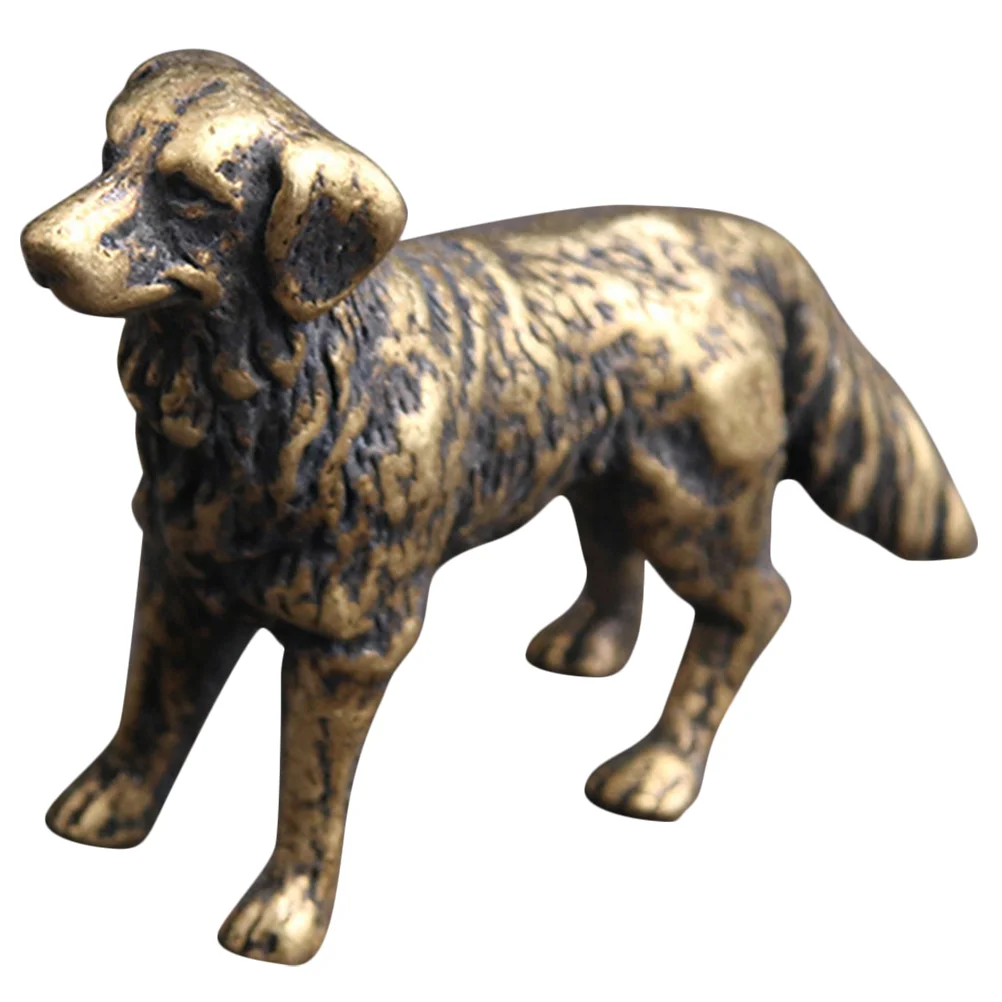 

Decoration Home Metal Dog Model Crafts Dog Table Ornament Copper Shepherd Dog Sculpture