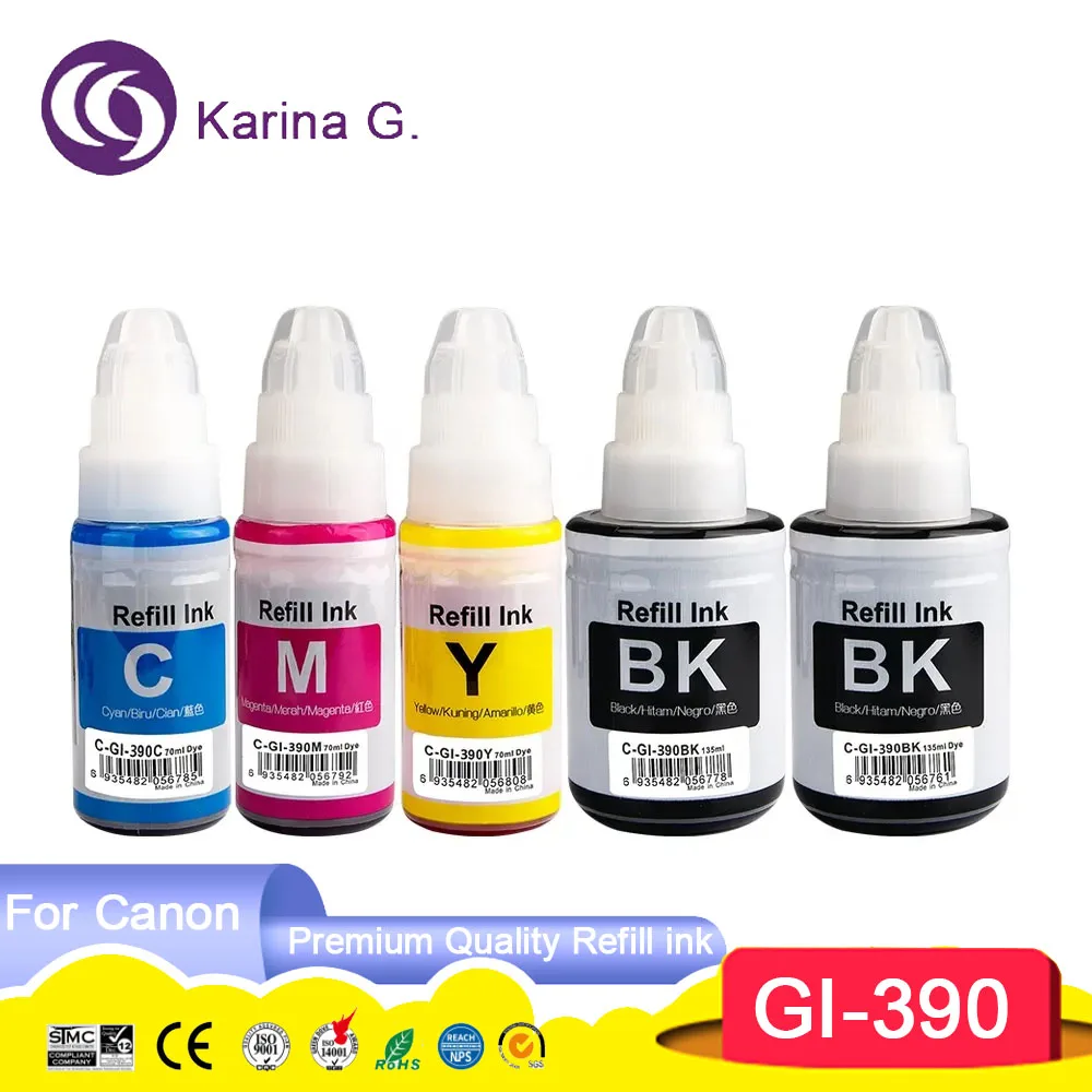 GI390 GI 390 GI-390 Compatible Bottle Water Based Refill Tintas Ink for Canon PIXMA G1310 G3310 Printer .Applicable in Japan.