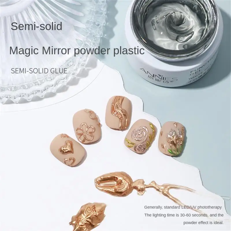 

3D Molding Rub Magic Mirror Powders Gel 20g Semi-solid Drawing Gel Glue Diamond Glue Soak Off UV Nail Art Gel Adhesive Manicure