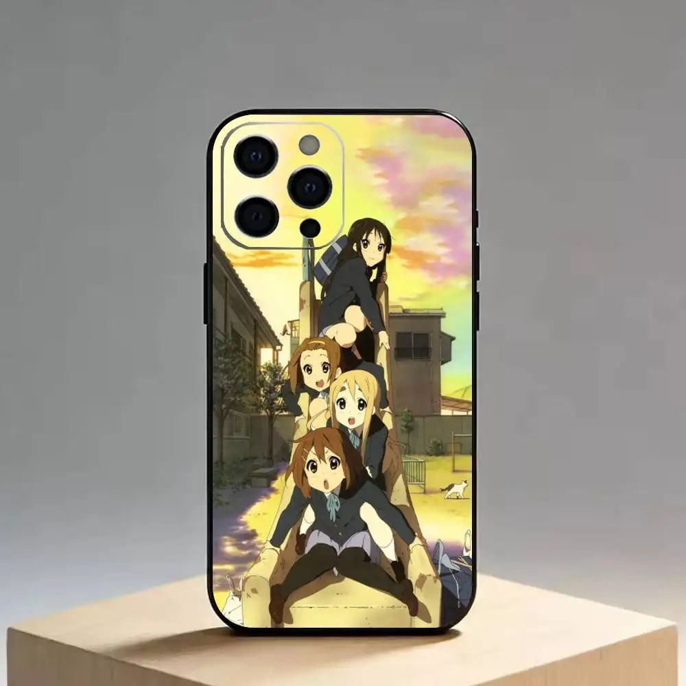 Фото Чехол для телефона K-On! Hirasawa-Akiyama - Tainaka-Kotobuki-Nakano для iPhone 17, 16, 15, 14, 13, 12, 11 Plus, Pro Max, XS, мягкий силиконовый, черный №5