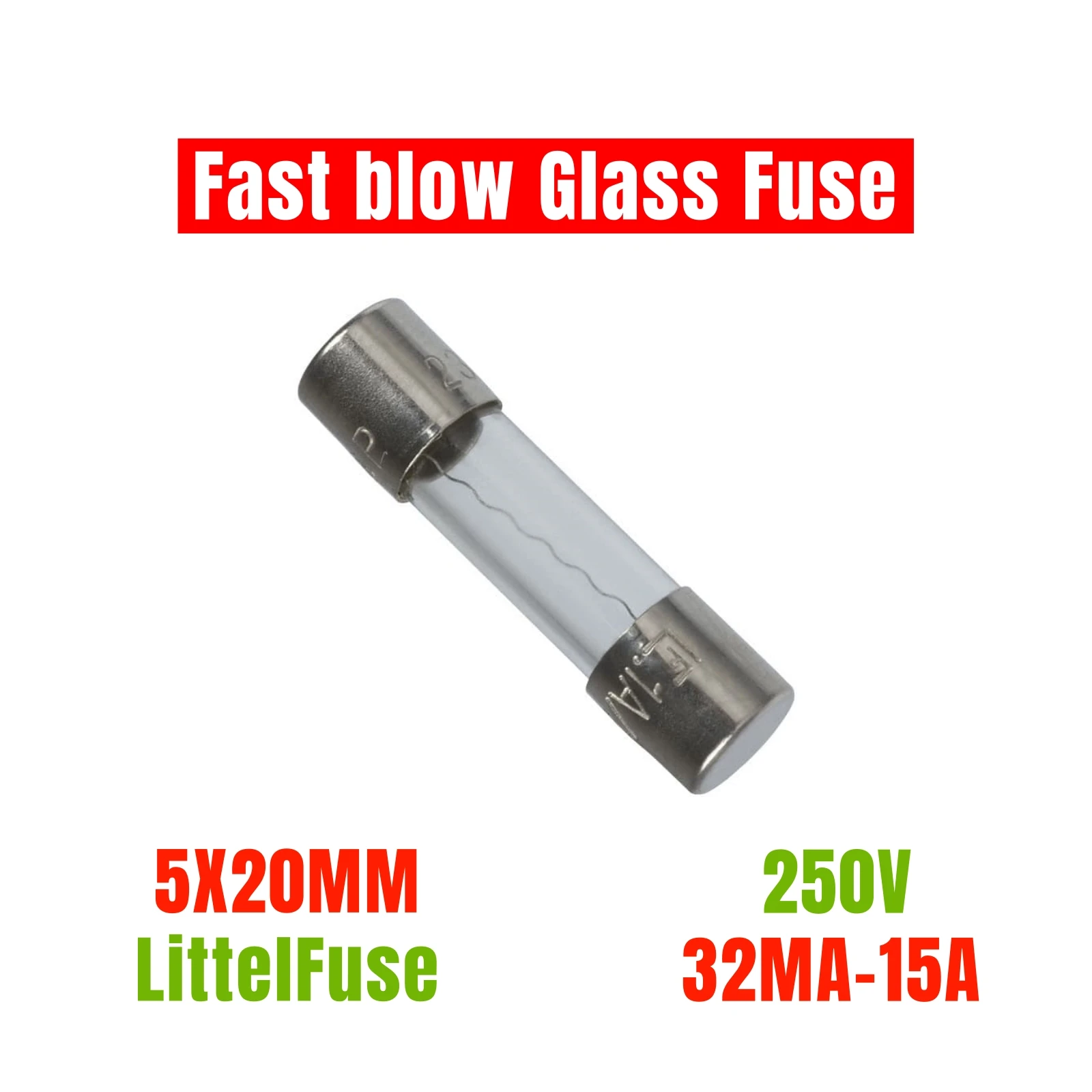 

5 шт. LF 217 Быстродействующий стеклянный предохранитель 5*20 5x20 мм 250 В 32MA 50MA 63MA 100MA 125MA 160MA 200MA 1.6A 2A 3A 2.5A 4A 5A 6.3A 8A 10A 15A