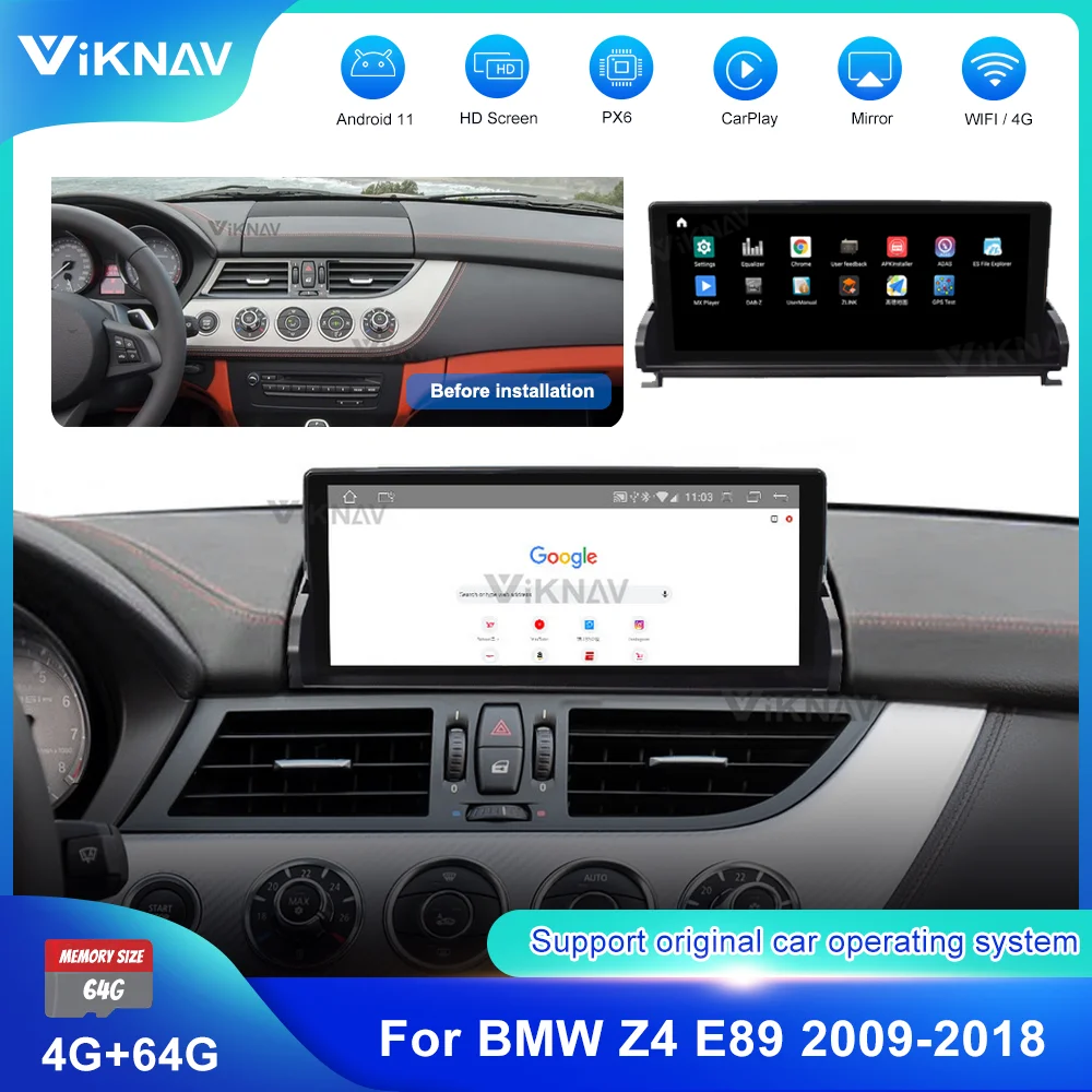Автомагнитола для BMW Z4 E89 10 25-2009 2018 P 1080 дюйма Android |