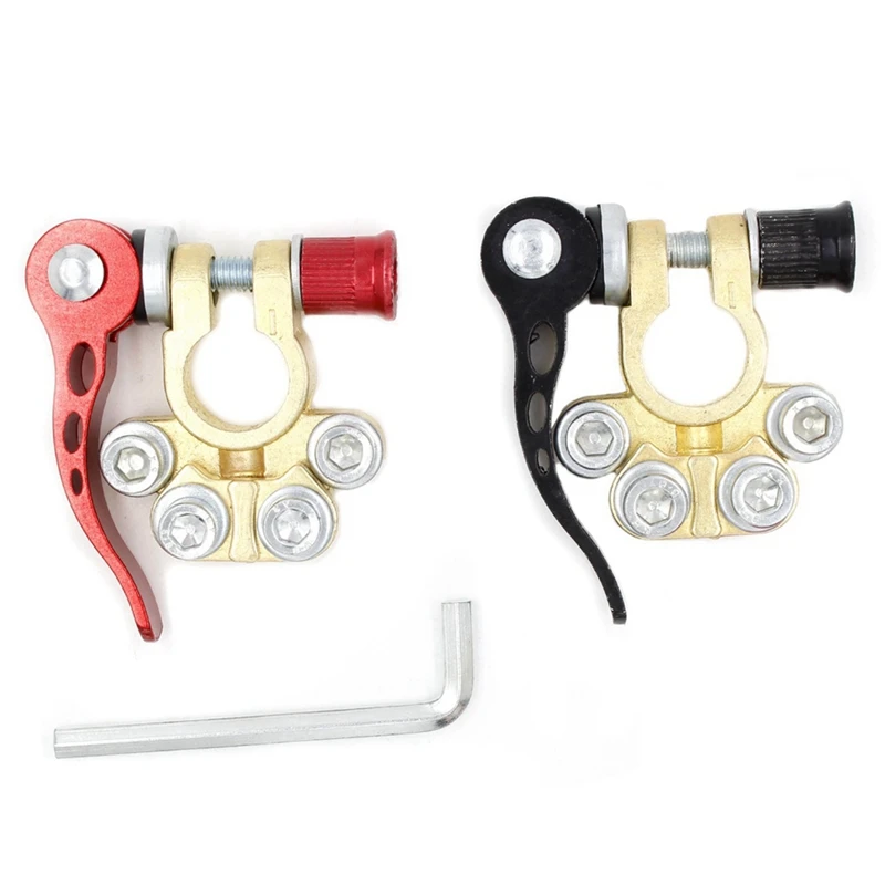 

2PCS Quick Release Battery Terminals Clamps Car Battery Terminal Shut-Off Connectors For Boat Race UTV Tractor Truck