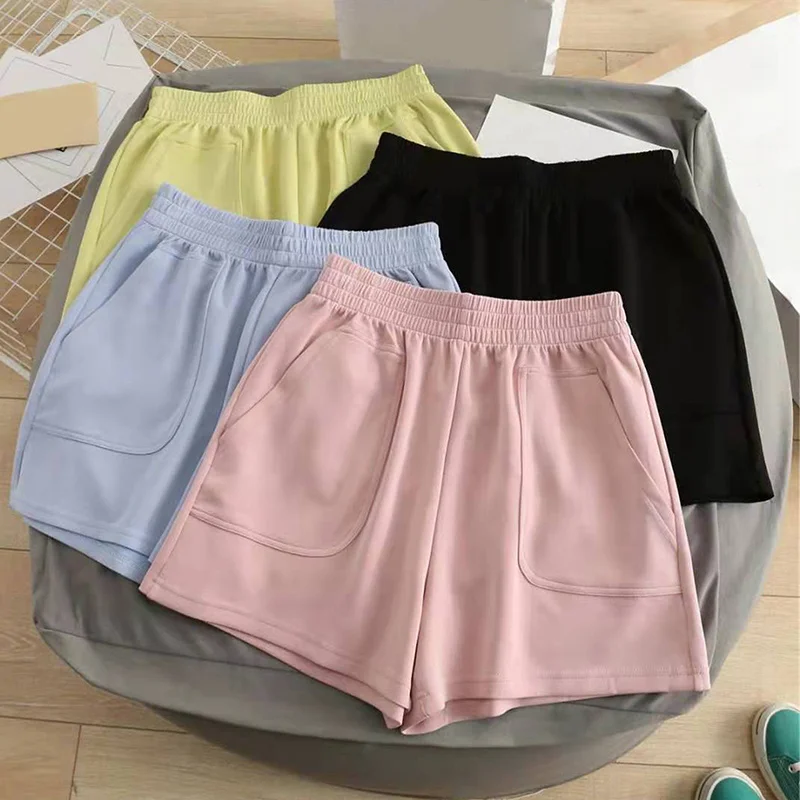 

Summer Shorts Women's Casual High Wasit Cotton Shorts Student Harajuku Solid Loose Comfortable Home Clothes Fashion Sweatpants