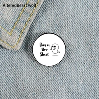 boo sheet printed pin custom funny brooches shirt lapel bag cute badge cartoon cute jewelry gift for lover girl friends
