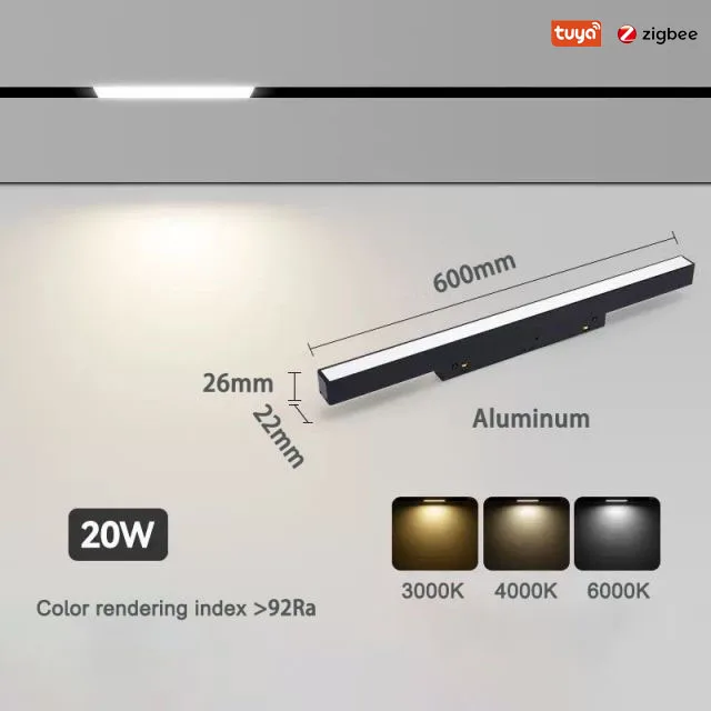 

Умные трековые светильники Сменная магнитная направляющая Управление через приложение Tuya Смарт-система Светодиодная лампа Магнитный трек Потолочное внутреннее освещение для гостиной