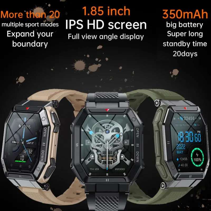 

Smart Watch K55 Men Call 350 mAh Long Standby 1.85inch Wristwatch Blood Pressure Monitor Outdoor Sports Smartwatch