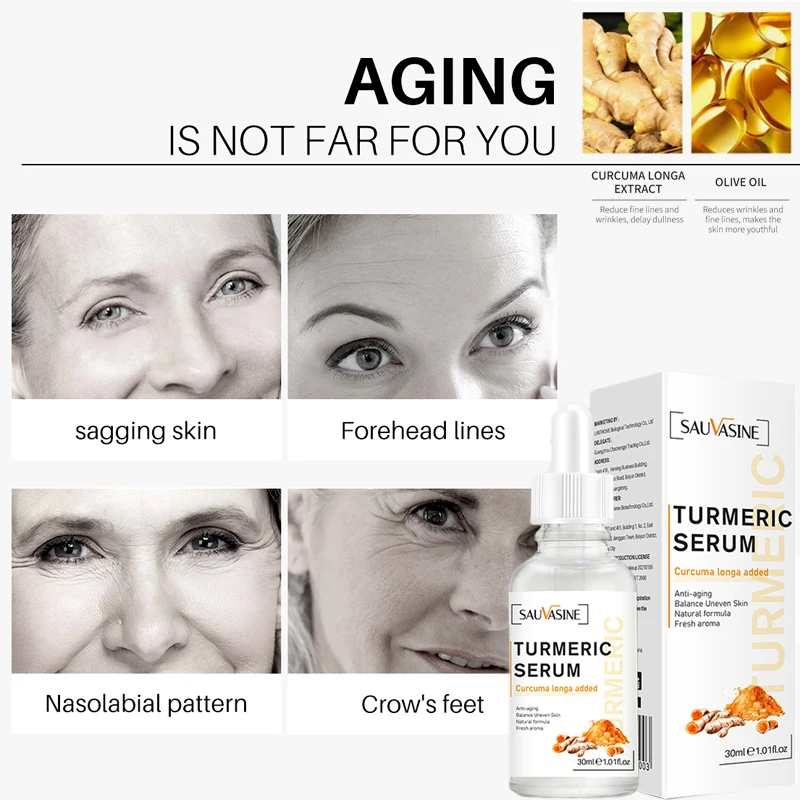 

Сыворотка для лица против морщин, старения, отбеливания и удаления веснушек, уход за кожей лица, куркума, оригинальная Жидкая Сыворотка для ...