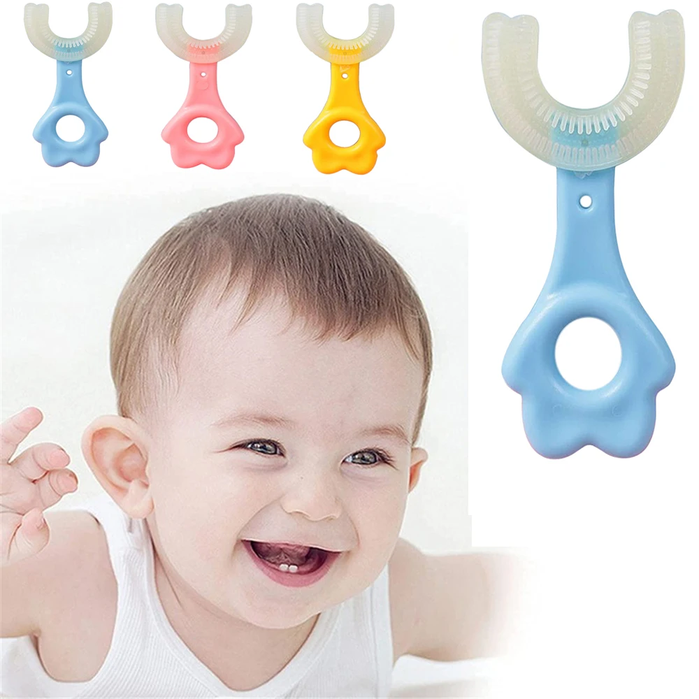 

Baby Toothbrush Children 360 Degree U-shaped Child Toothbrush Teethers Soft Silicone Baby Brush Kids Teeth Oral Care Cleaning