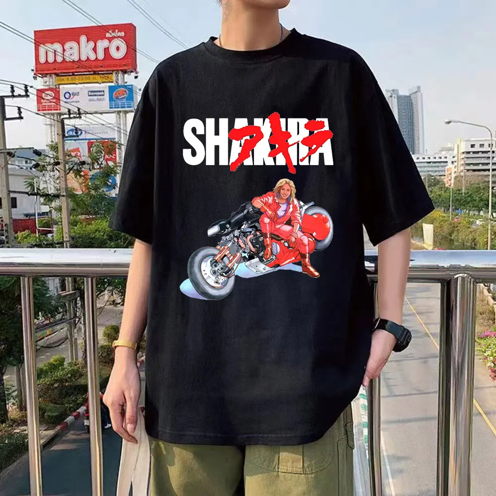 

Shakira T Shirt Akira Shotaro Kaneda Motorcycle Japan Anime T-shirts Tokoyo Summer Hip Hop Streetwear Tee Shirt Men Women Tops