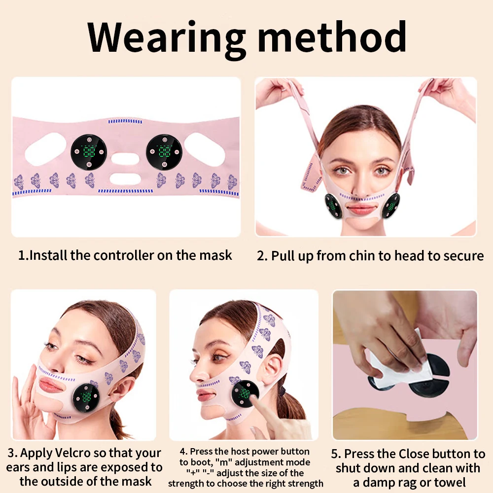 EMS Chin Cheek Повязка для похудения Массажер лица V Shaper Line Лифтинг-маска Лифтинг против