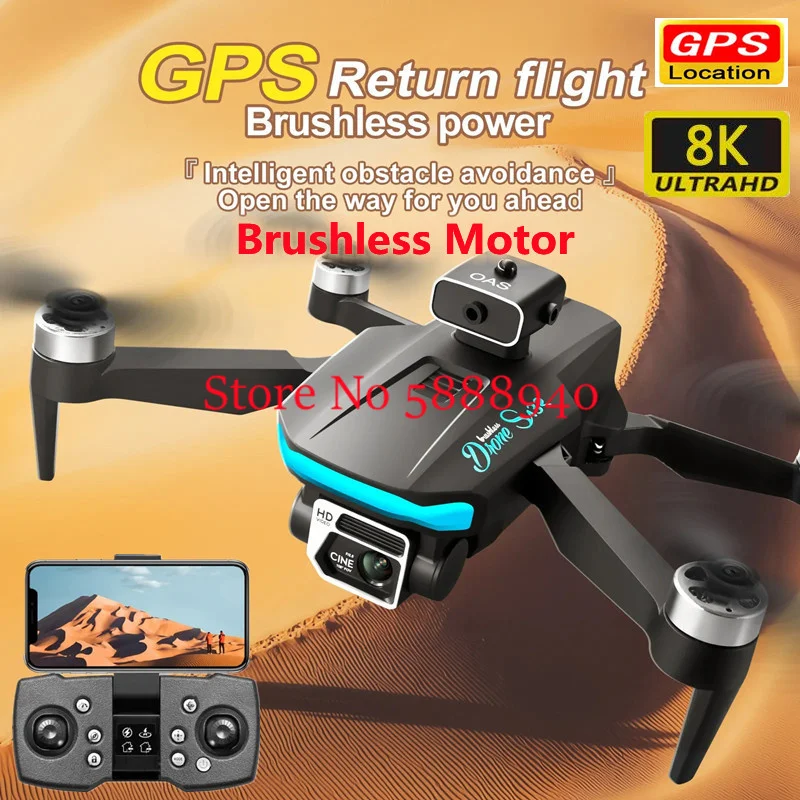 

Professional Aerial Brushless 8K Dual Camera WIFI FPV RC Drone 5G 2KM 360° Obstacle Avoidance GPS Smart Follow Me RC Quadcopter