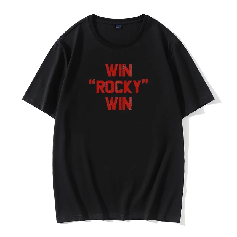 

Guys Tees 100% Cotton T-shirts Men's Tops Win Rocky Win T Shirt Funky Summer Male Teess