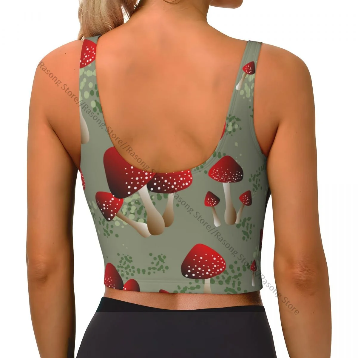 Спортивный бюстгальтер для женщин одежда бега йоги жилет Amanita красный грибной