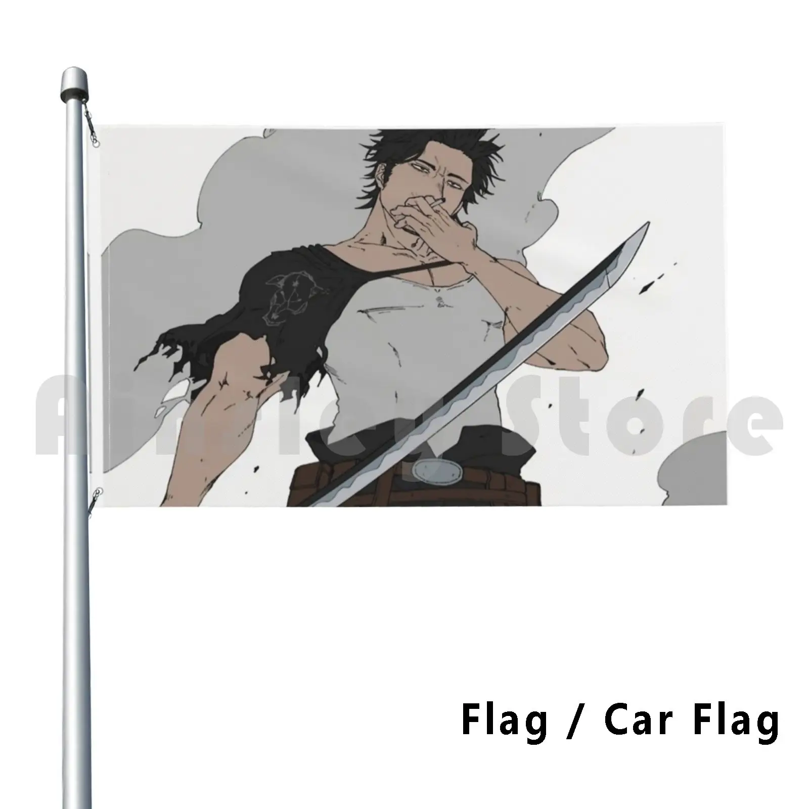 

Sukehiro Yami Flag Car Flag Printing Custom Black Clover Japanese Anime Manga Grimoire Asta Yuno Noelle Yami