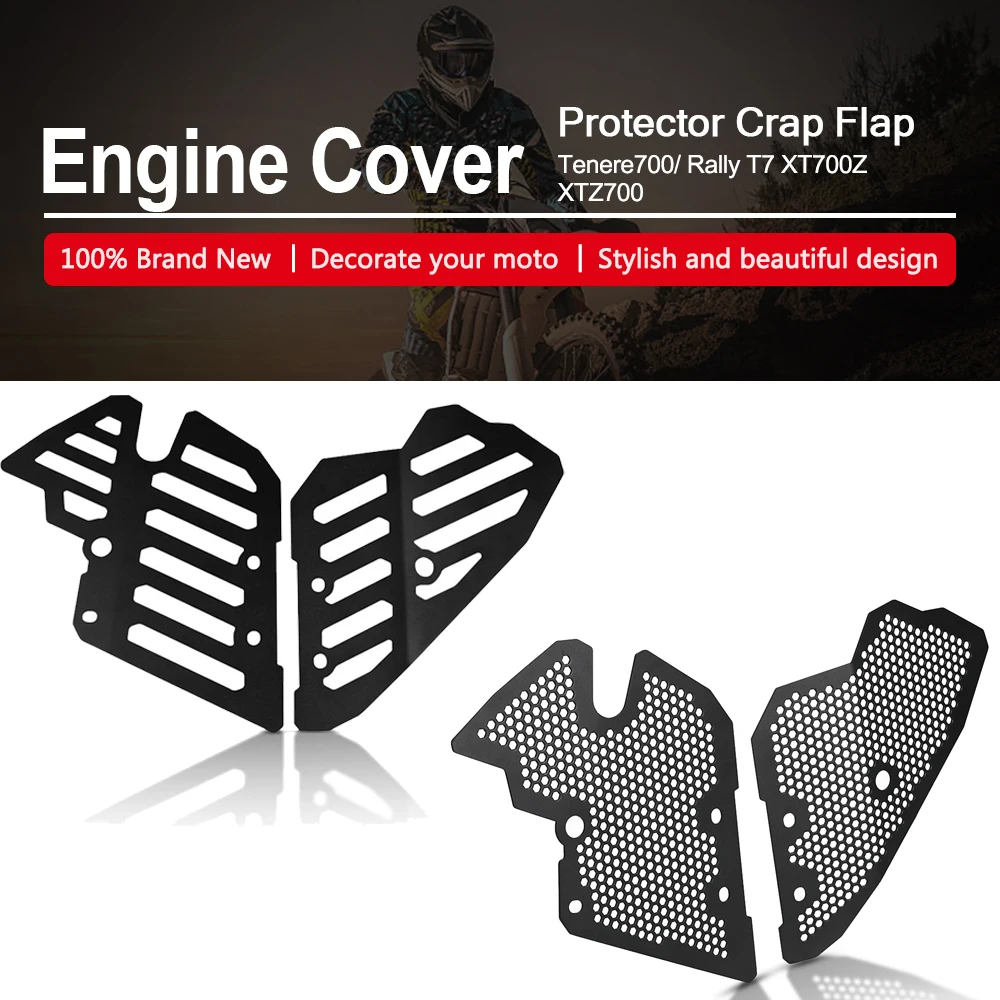 

2022 For Yamaha Tenere 700 XTZ700 T7 XT700Z Engine Cover Guard Motor Protective Cover Throttle Cam Protector Crap Flap Tenere700