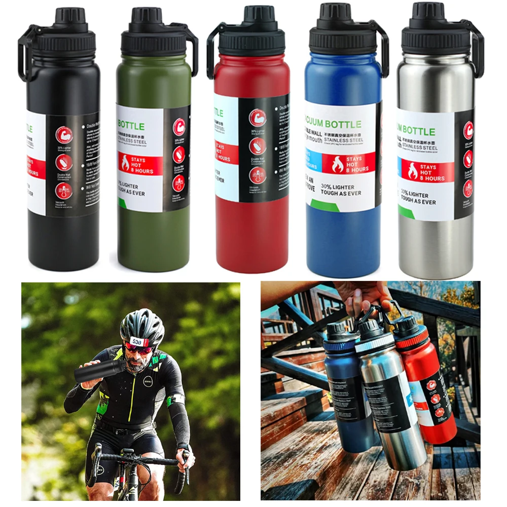 

Переносной термос большой емкости, бутылка для воды, дорожная Термокружка из нержавеющей стали, термос с двойными стенками, Спортивная Терм...