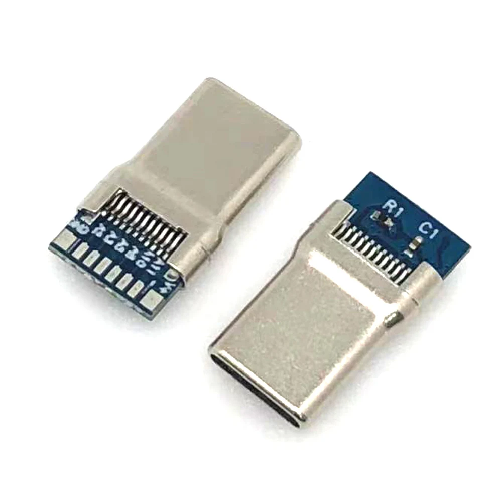 

1-10pcs 8pin TYPE-C USB 3.1 Plug Male With PCB 24pin welding Data line interface DIY high current transmission data Conector