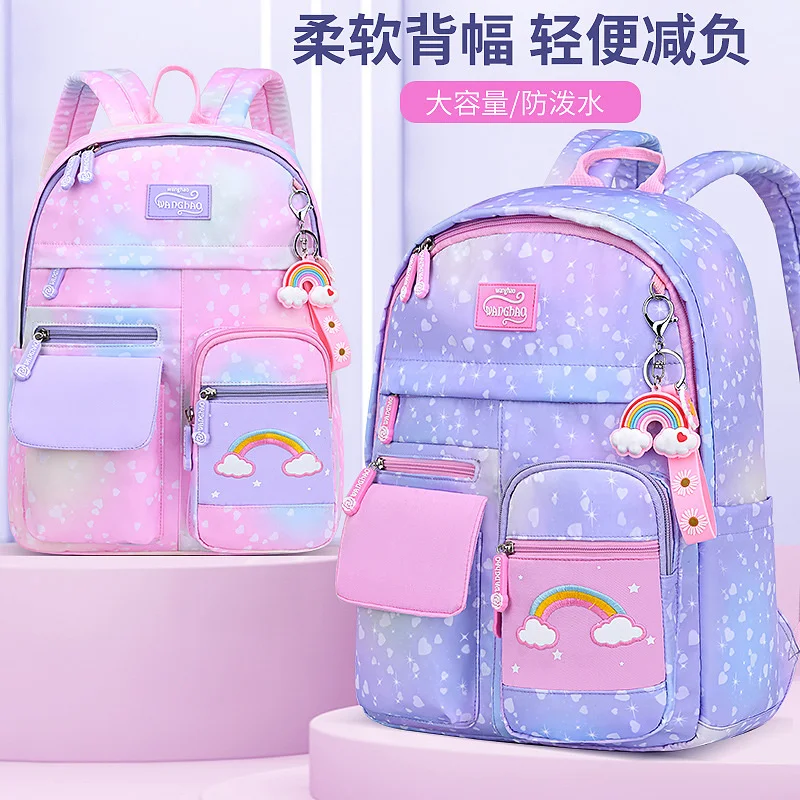 

New School Backpack 1-3 Grade 6 Years Cute Colorful School Bag for Girls Waterproof Children Kindergarten Small Backpack