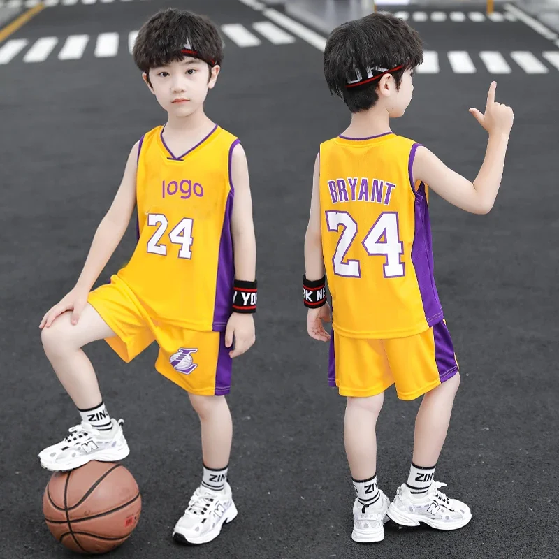 

Children's Basketball Jersey Summer Thin Quick Dry and Breathable JAMES Jersey Set for Small, Medium, and Large Children's Sport