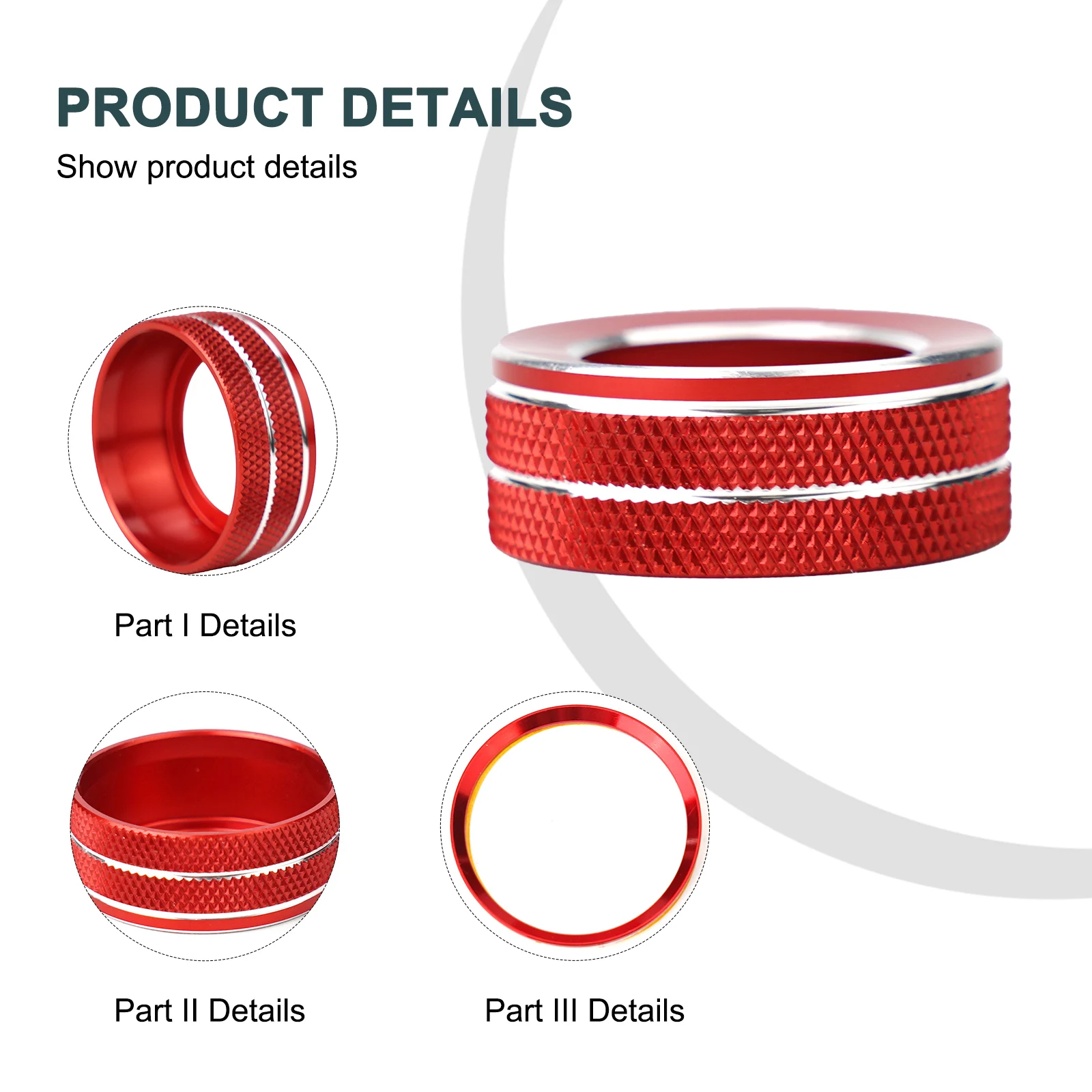 Декоративное кольцо набор невыцветающих 2 шт. для XF XFL F-PACE красная сменная кнопка