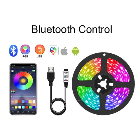 Светодиодная лента, 5 В, Usb, Bluetooth 5050