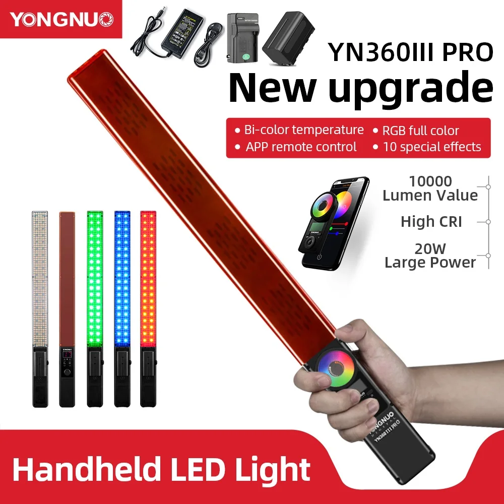 

Yongnuo YN360 III YN360III PRO ручной 3200K-5500K RGB цветной ледяной штатив светильник Регулировка управления светодиодами через приложение для телефона