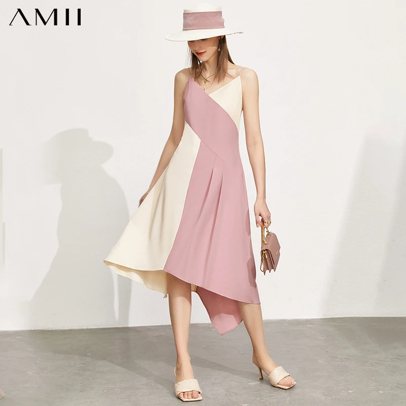 

Женское шифоновое пляжное платье Amii, минималистское модное женское летнее платье в стиле пэчворк, Пляжное платье для вечевечерние, 12170269