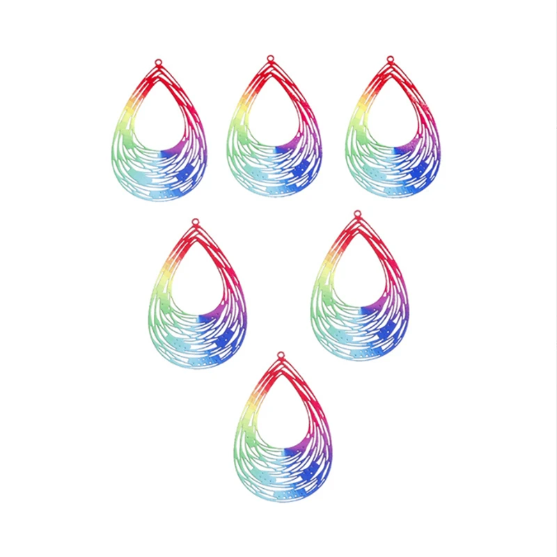 20 шт./лот новые креативные красочные металлические подвески в форме капли воды