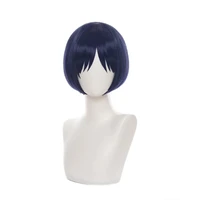 genshin impact cosplay wigs scaramouche 30cm blue purple black heat resistant synthetic hair anime cosplay wig wig cap