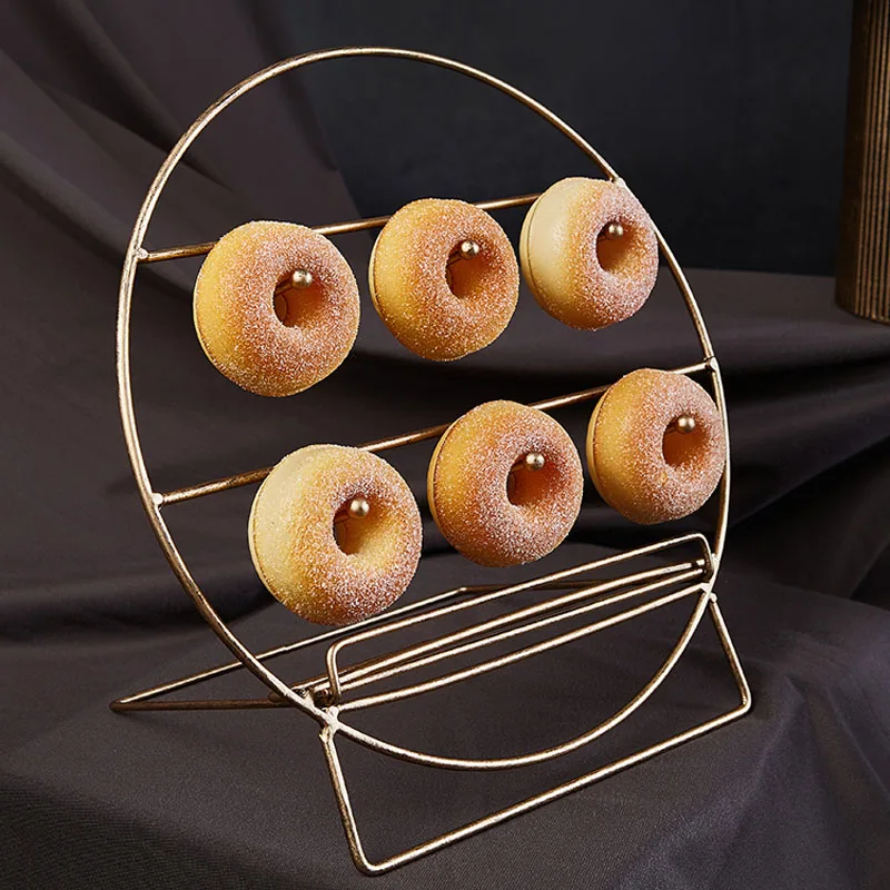 

European Wedding Retro Gold Dessert Table Set Cake Doughnut Display Shelf Birthday Party Acrylic Afternoon Tea Tray