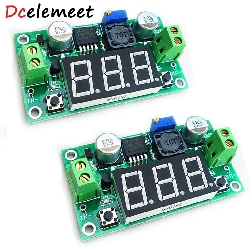 

LM2596 DC 4.0~40 to 1.3-37V Adjustable Step-Down Power Module + LED Voltmeter DC/DC