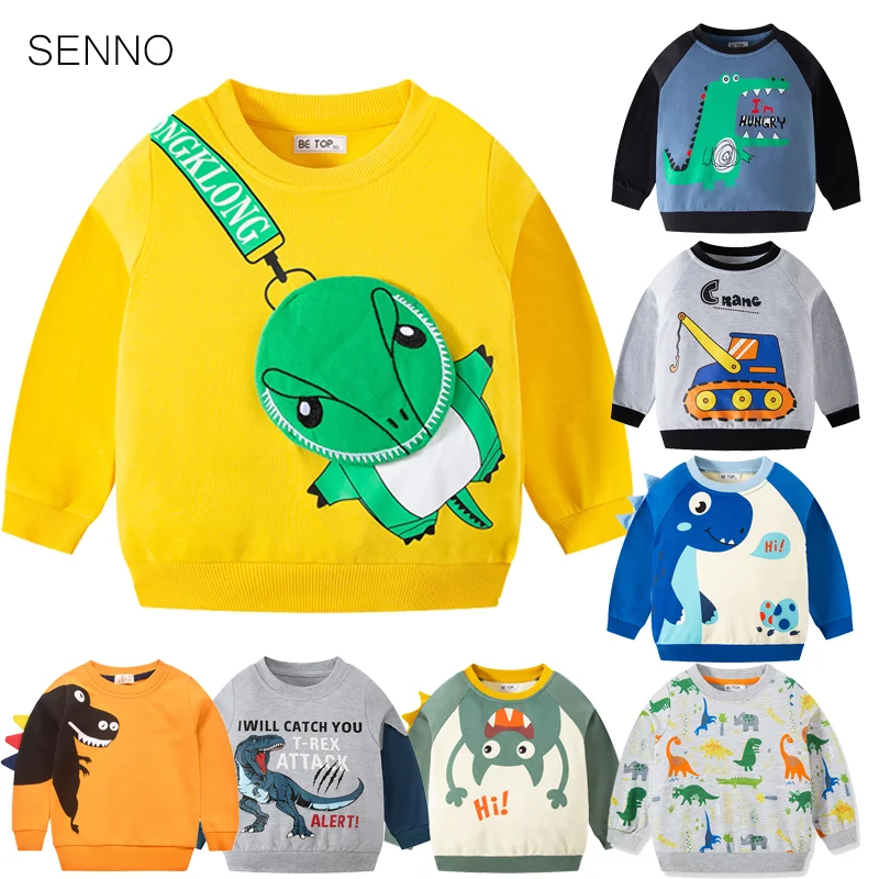 

17 Styles Autumn Spring Children's Sweatshirts Crocodile Dinosaurs Cartoon Print Kids Boys Sweatshirts For Kids Cotton Clothes