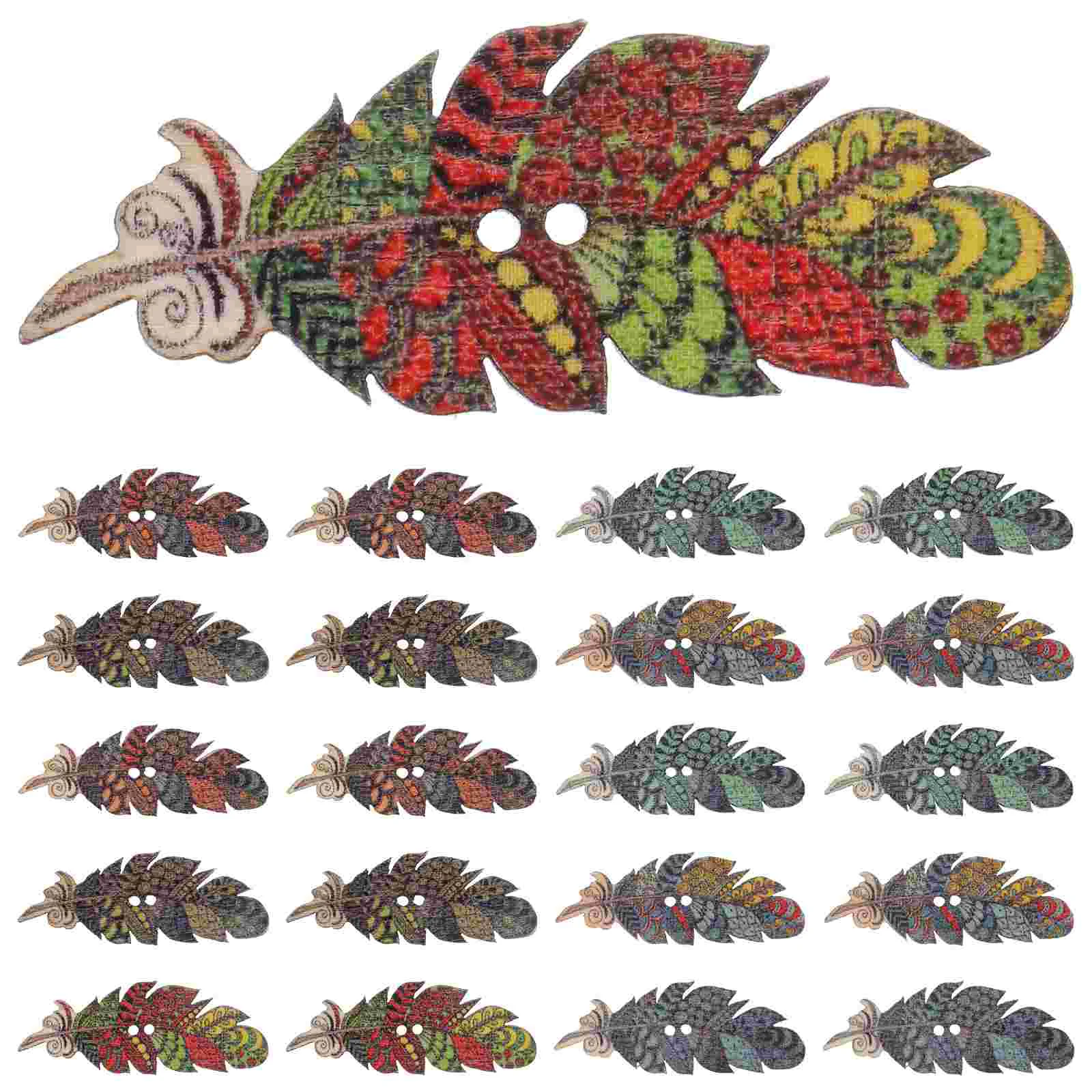 

Cartoon Wooden Buttons Crafts Clothes Replacement Holes Coat DIY Supplies Sewing Simple