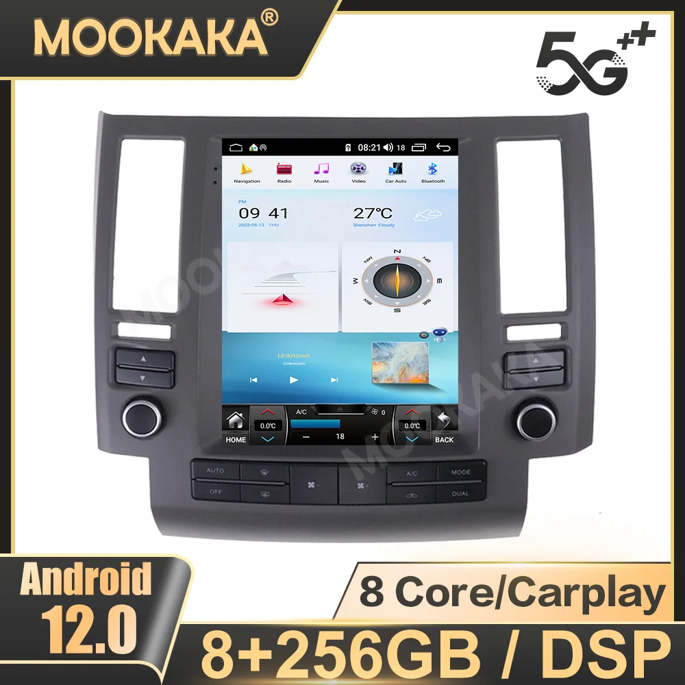 

Автомобильный радиоприемник Android 11 для Infiniti A50L, мультимедийный плеер, GPS-навигация, стереоприемник DSP Carplay