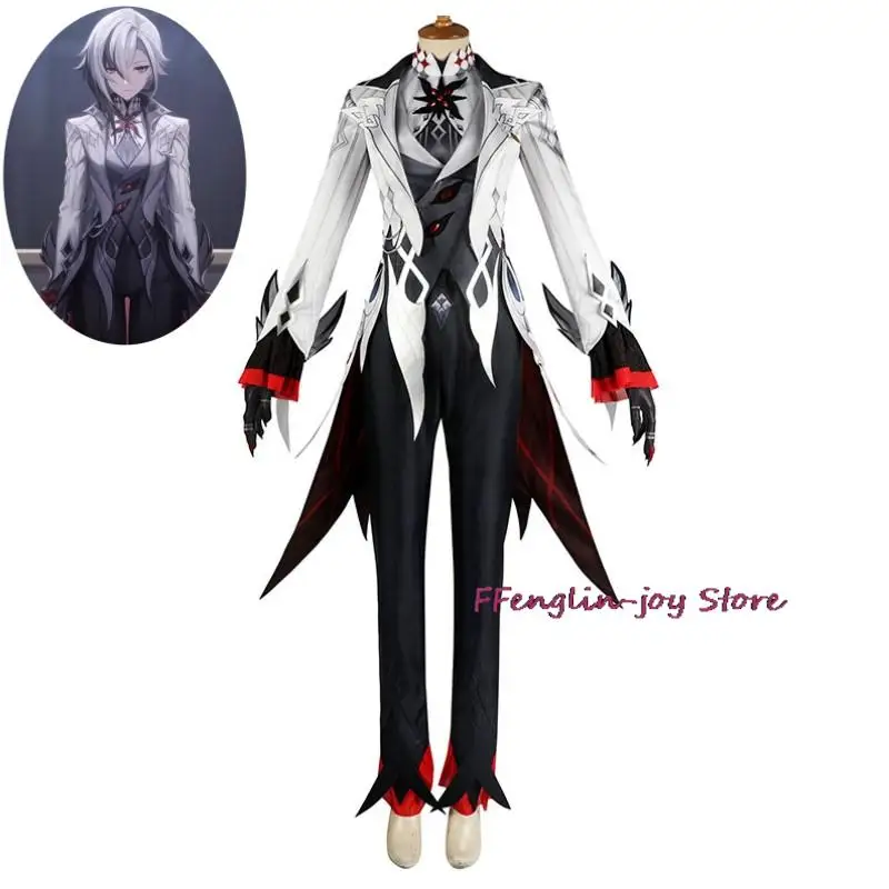 

Game Genshin Impact Arlecchino The Knave Cosplay Costume Wig Teyvat Snezhnaya Fatui Uniform Halloween Suit