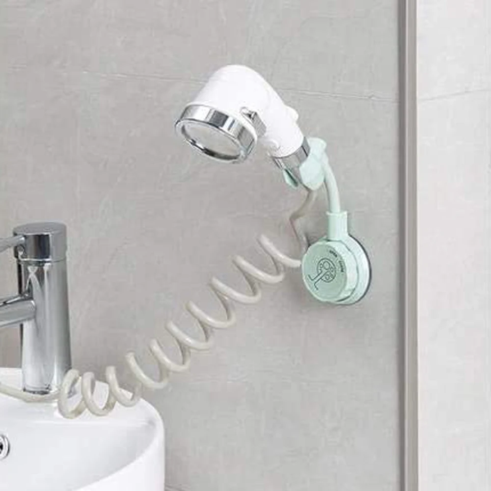 

Zuignap Douche Holde Roterende Verstelbare Douchekop Houder Wandmontage Punch-Gratis Beugel Keuken Badkamer Organizer