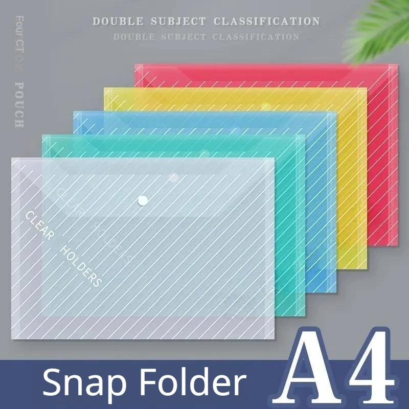 

10pcs A4 Letter Colorful Waterproof Large Capacity Transparent Plastic File Folders for Storing Files Organizing Desktops