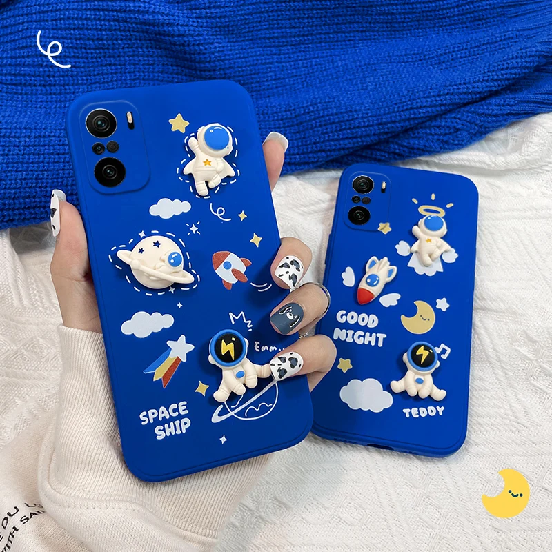 

Cartoon 3D Planet Astronaut Case For Xiaomi Redmi Note 11 PIus 10 10S 9S 9 8 Pro Max Mi POCO X3 NFC F3 M4 11 11T 10T Lite Cover