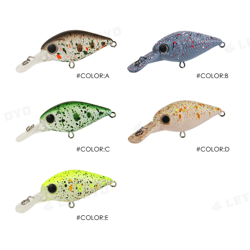 LETOYO 3.2g 50mm Crankbait Shallow Diving Fishing Lure Freshwater Stream 0-1.5m Floating Hard Baits For Trout Salmon Goby Crank