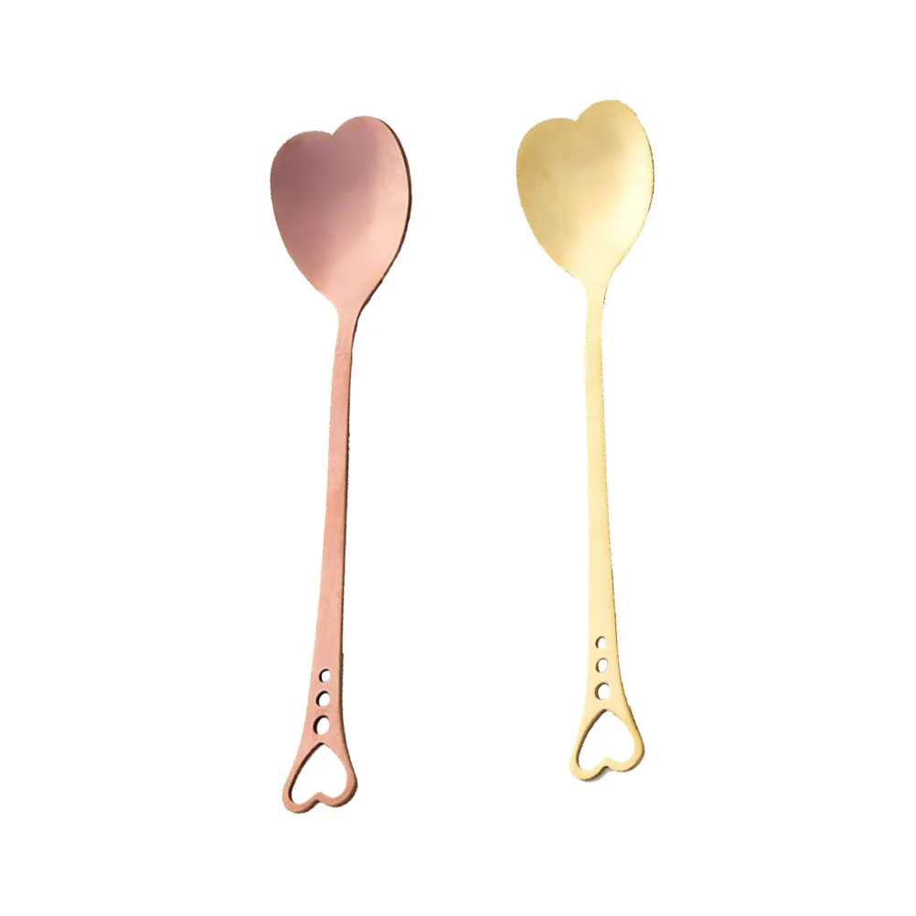 

Spoon Spoons Coffee Heart Mini Tea Steel Sugar Stainless Dinner Stirring Desserts Espresso Set Shaped Dessert Serving Yogurt