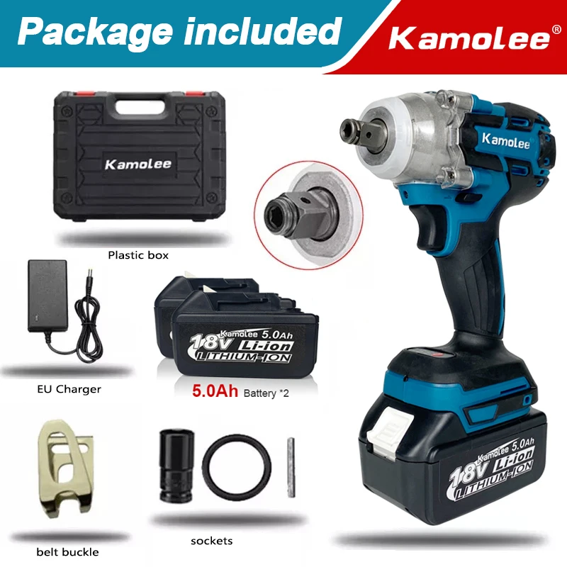 

Kamolee DTW285 Электрический ударный гайковерт 520 Н·м 1/2"