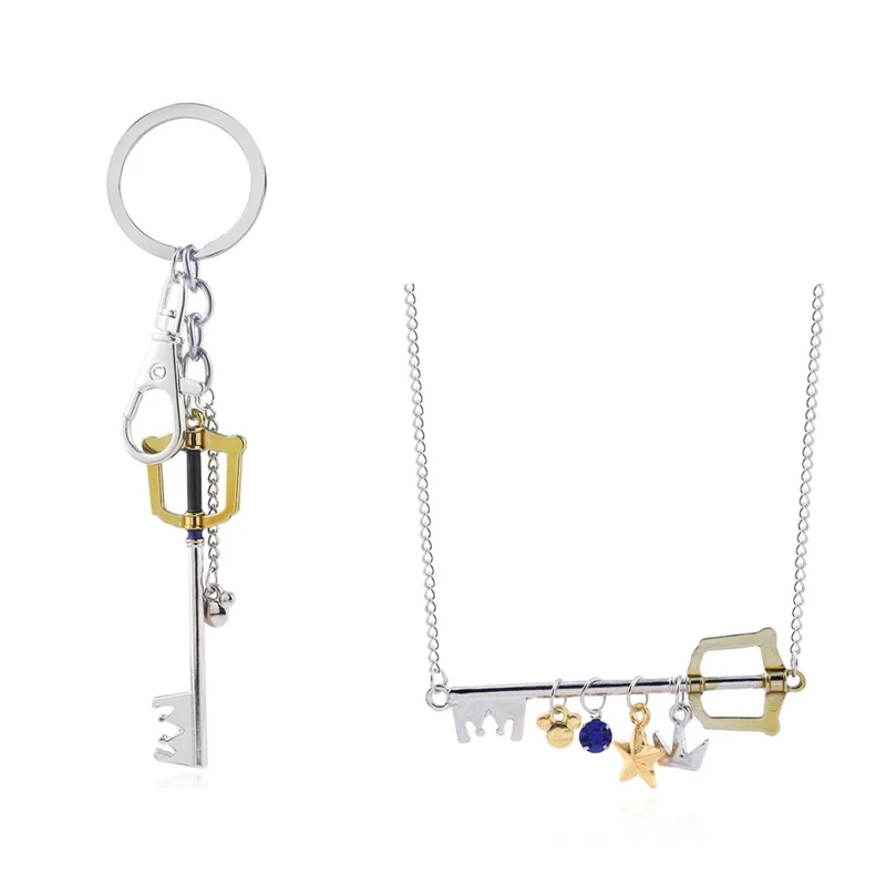 

Kingdom Heart Keychain Necklace Sola Model Key Knife Key Holder Jewelry