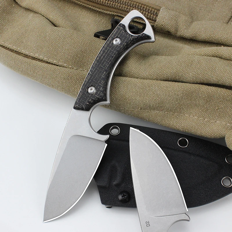 Мужской фиксированный нож D2 лезвие маленький прямой Jackknife тактические охотничьи