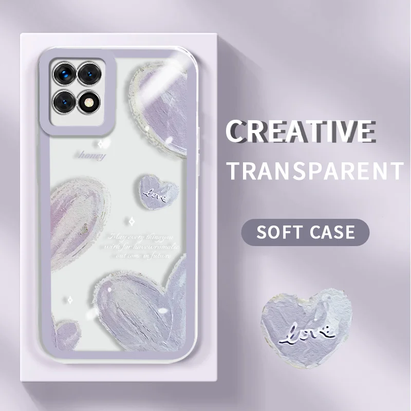 

Graffiti Heart Clear Case for Realme 8i 7i C2 C2S C17 C21 C21Y C31 C35 Narzo 50 50A Prime Phone Case for girls