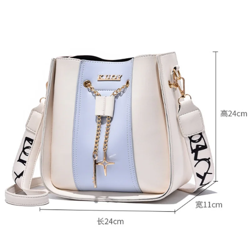 Women's Handbags Crossbody NEW Luxury High Quality Shoulder Strap PU Waterproof Casual Large Capacity Black Bucket