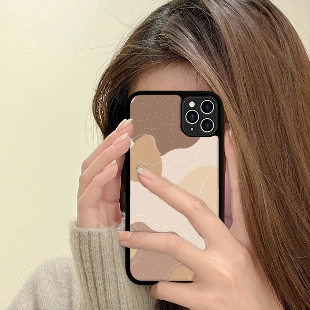 Abstract Geometry Phone Case Silicone PC+TPU Case For iPhone 14 11 12 13 Pro Max 8 7 6 Plus X XR Hard Fundas