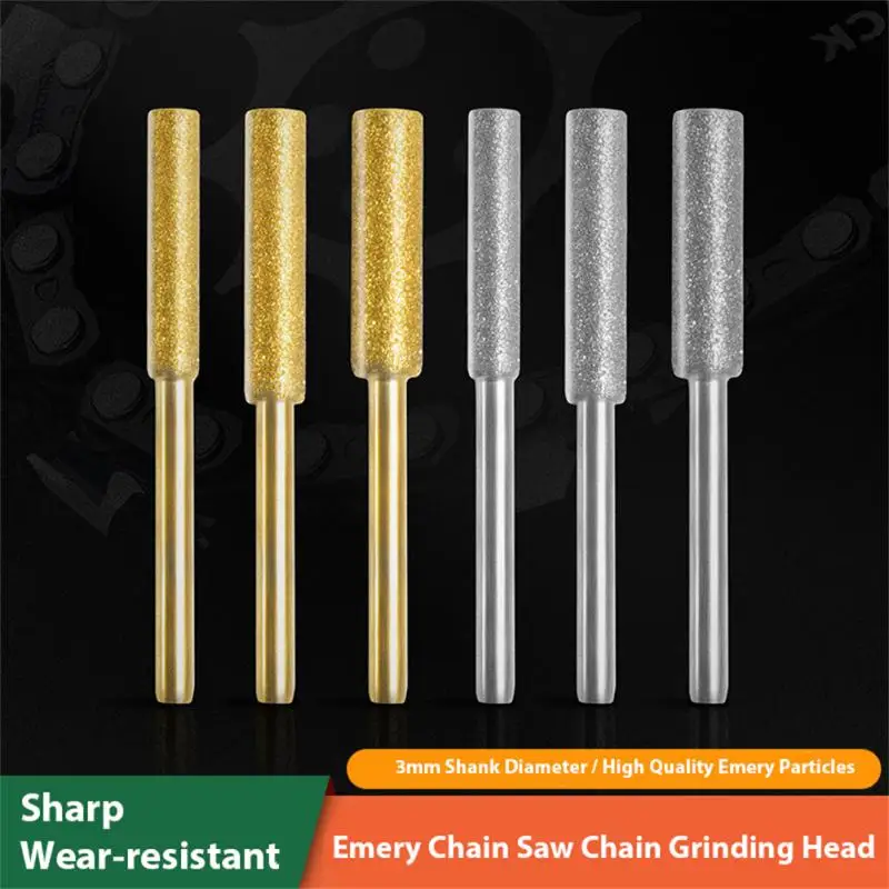 

5/8/12pcs Diamond Coated Cylindrical Burr Set 4/4.8/5.5mm Chainsaw Sharpener Saw Sharpening Carving Grinding Tools Grinding Bars