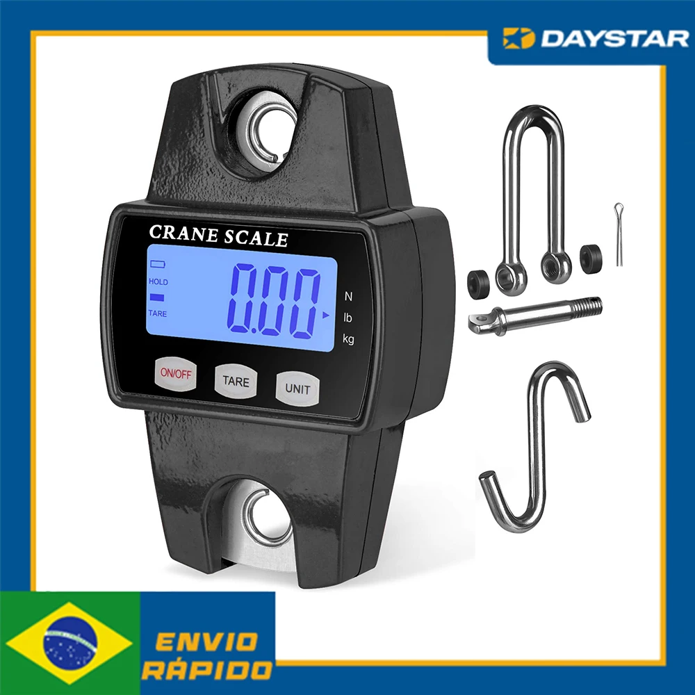 

Mini Balança Eletrônica Digital 300kg Industrial LCD Suspensão Resistente Balança de Gancho de Pesagem VT801P